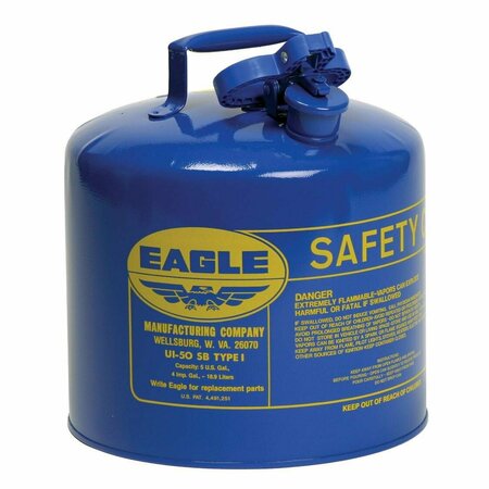 EAGLE SAFETY CANS, Metal - Blue Kerosene, CAPACITY: 5 Gal. UI50SB